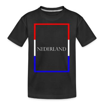 Pays-Bas Neterland, Drapeau de lettrage de déclaration - T-shirt bio Premium Enfant - noir - Devant