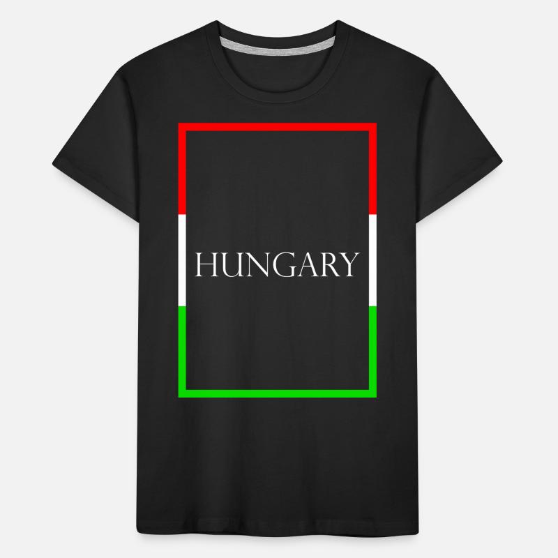 Hongrie, Hongrie Lettrage de déclaration avec drapeau T-shirt bio Premium Enfant