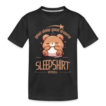 Cute Bear Official Sleep Shirt - Kids' Premium Organic T-Shirt - black - Front
