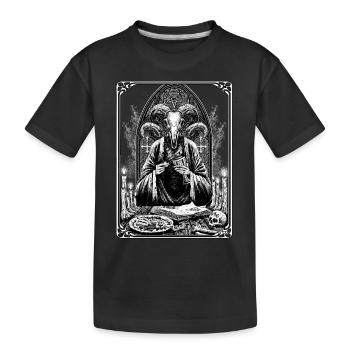 Satanic Occult Dark Art Devil 666 Pentagram - Kids' Premium Organic T-Shirt - black - Front