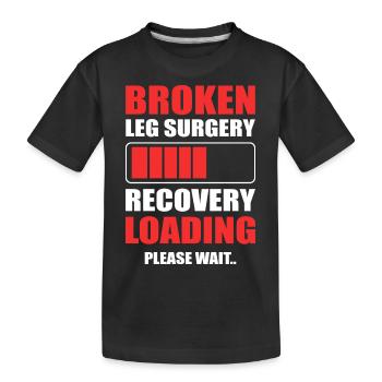 Broken leg - Kids' Premium Organic T-Shirt - black - Front