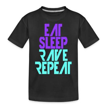 Manger dormir rave répéter nourriture sommeil corbeau disant - T-shirt bio Premium Enfant - noir - Devant