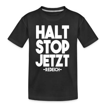 Stop now - Kids' Premium Organic T-Shirt - black - Front