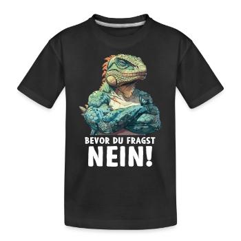Reptiles Iguane Vert Avant Que Vous Ne Demandiez Non - T-shirt bio Premium Enfant - noir - Devant