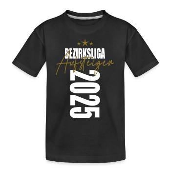 Meister Bezirksliga 2025 Aufstiegstrikot - Kinder Premium Bio T-Shirt - Schwarz - Vorne