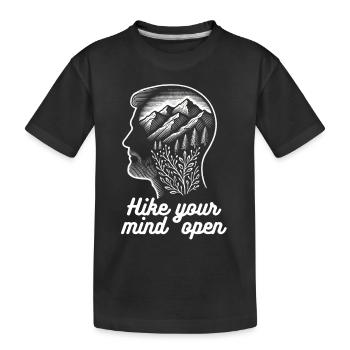 Hike your min open - Design inspiré de la nature - T-shirt bio Premium Enfant - noir - Devant