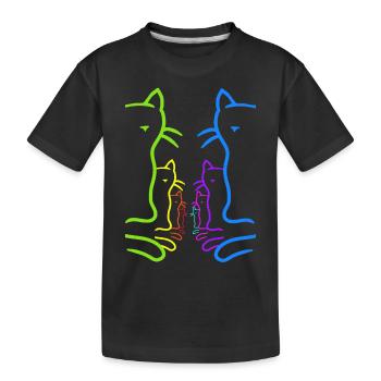 LGBT Chats Arc-en-ciel Chat Drapeau arc-en-ciel - T-shirt bio Premium Enfant - noir - Devant