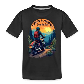 Enjoy The Ride - Kids' Premium Organic T-Shirt - black - Front