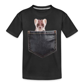 Wiesel - Kinder Premium Bio T-Shirt - Schwarz - Vorne
