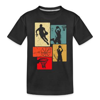 Retro Style Basketball - Kids' Premium Organic T-Shirt - black - Front