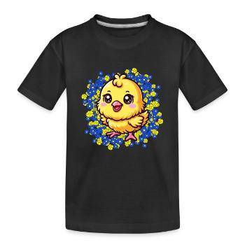 Fleurs de poussin de Pâques Fleurs de fleurs - T-shirt bio Premium Enfant - noir - Devant