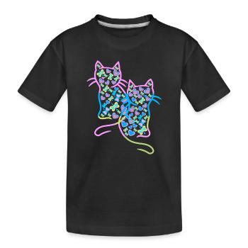 Chat Chats Enfant Enfants - T-shirt bio Premium Enfant - noir - Devant