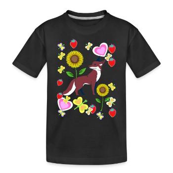 Années 80 Années 90 Renard Renards Rétro Enfants Été - T-shirt bio Premium Enfant - noir - Devant