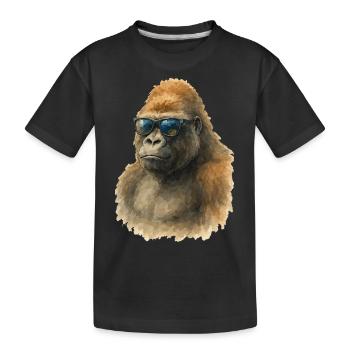 Gorille Aquarelle - T-shirt bio Premium Enfant - noir - Devant