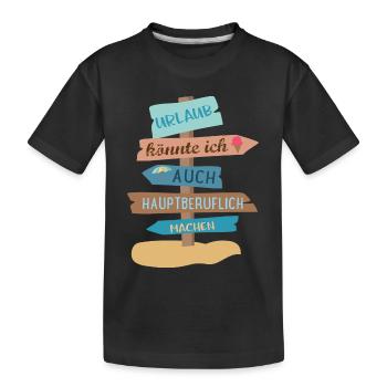 Urlaub - Kinder Premium Bio T-Shirt - Schwarz - Vorne