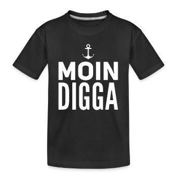 Moin Digga Hamburg - Kinder Premium Bio T-Shirt - Schwarz - Vorne