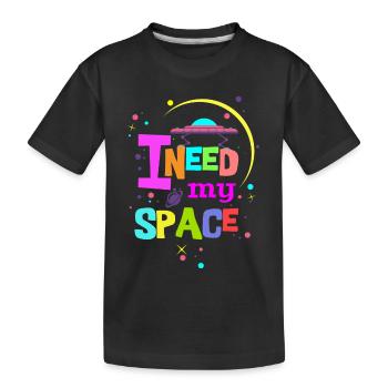 Ich brauche meinen Platz - Kinder Premium Bio T-Shirt - Schwarz - Vorne