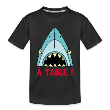 Hungriger Hai! - Kinder Premium Bio T-Shirt - Schwarz - Vorne