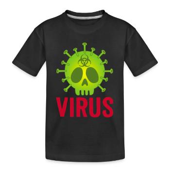 Tête de mort virus - T-shirt bio Premium Enfant - noir - Devant
