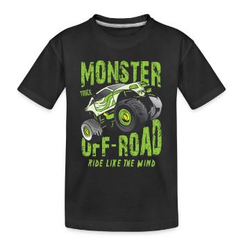 Offroad Monster Truck - Kinder Premium Bio T-Shirt - Schwarz - Vorne