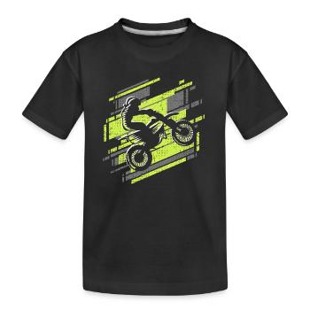 Motocross Enduro Dirt Bike Motorrad Moto-Cross - Kinder Premium Bio T-Shirt - Schwarz - Vorne