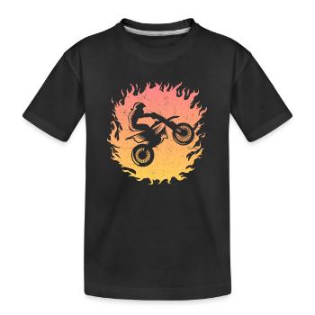 Motocross Dirtbike Motorrad Offroad Moto-Cross - Kinder Premium Bio T-Shirt - Schwarz - Vorne