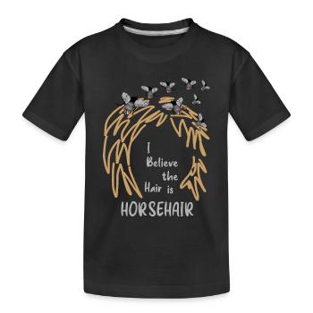 I think the hair is horse hair. - Kids' Premium Organic T-Shirt - black - Front