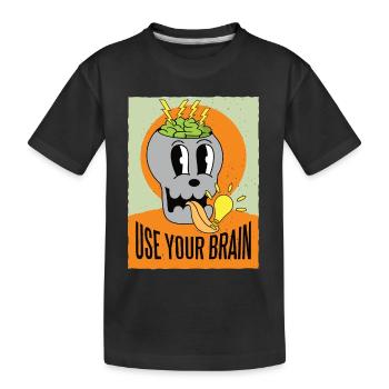 Utilisez votre cerveau - T-shirt bio Premium Enfant - noir - Devant