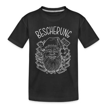 Bescherung vom Weihnachtsmann Nikolaus - Kinder Premium Bio T-Shirt - Schwarz - Vorne