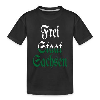 Free State of Saxony white green home - Kids' Premium Organic T-Shirt - black - Front