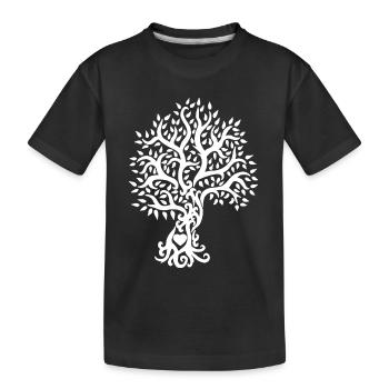 Tree of life in the heart of nature white - Kids' Premium Organic T-Shirt - black - Front