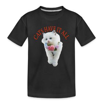 Sassy Cat - Kids' Premium Organic T-Shirt - black - Front