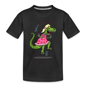 Déguisement du tyrannosaure pour la chasse - T-shirt bio Premium Enfant - noir - Devant
