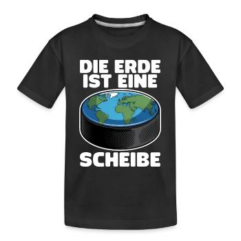 Eishockey Puck Scheibe Eishockeyteam - Kinder Premium Bio T-Shirt - Schwarz - Vorne