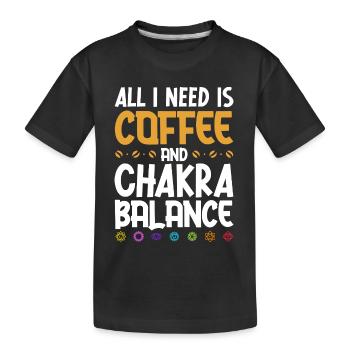 Café et flux d’énergie - T-shirt bio Premium Enfant - noir - Devant
