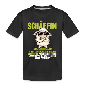 Schäffin - Lustiges Schaf Design für Chefinnen - Kinder Premium Bio T-Shirt - Schwarz - Vorne