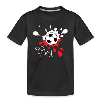 Football Pologne Couleur splash Coupe du monde WC Coupe du monde - T-shirt bio Premium Enfant - noir - Devant