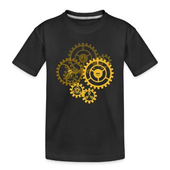Toothed steampunk - Kids' Premium Organic T-Shirt - black - Front