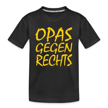 Opas gegen rechts - Kinder Premium Bio T-Shirt - Schwarz - Vorne