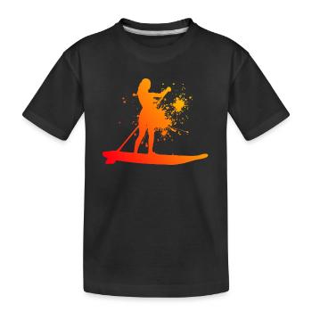 Standup Paddling Standup Paddle Standup Paddleboar - Kinder Premium Bio T-Shirt - Schwarz - Vorne