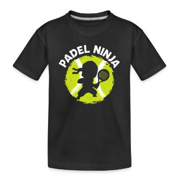 Padel Ninja Padel Player Padel Tennis Padeltennis - Kids' Premium Organic T-Shirt - black - Front