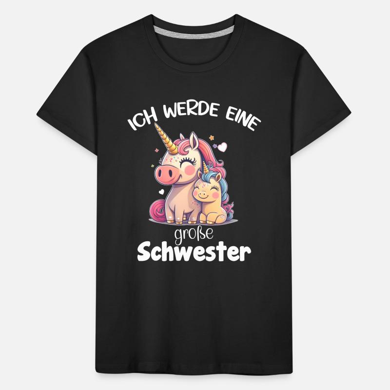 Ich werde eine Große Schwester Einhorn - Einhörner Kinder Premium Bio T-Shirt