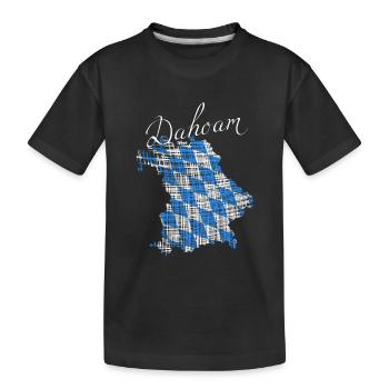 Dahoam in Bayern - Kinder Premium Bio T-Shirt - Schwarz - Vorne