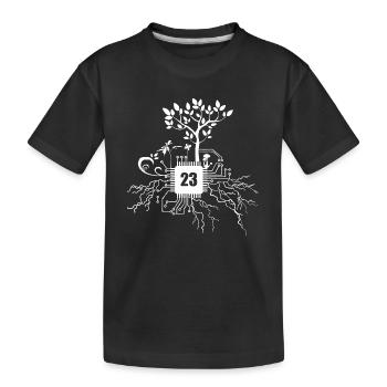 Freetek Microchip 23 - Kinder Premium Bio T-Shirt - Schwarz - Vorne