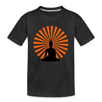 Buddha Design - Kids' Premium Organic T-Shirt - black - Front