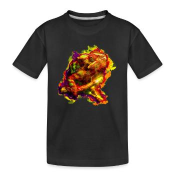 gxp chamaeleon chameleon colorful sketch - Kinder Premium Bio T-Shirt - Schwarz - Vorne