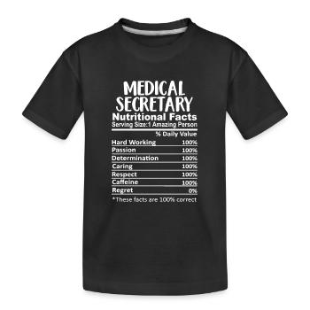 Medizinische Sekretärin Arzt Krankenschwester Assistenten - Kinder Premium Bio T-Shirt - Schwarz - Vorne