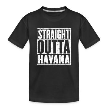 Straight Outta Havanna Vintage - Kinder Premium Bio T-Shirt - Schwarz - Vorne