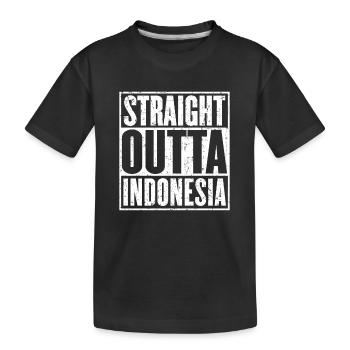 Straight Outta Indonesia Vintage - Kids' Premium Organic T-Shirt - black - Front