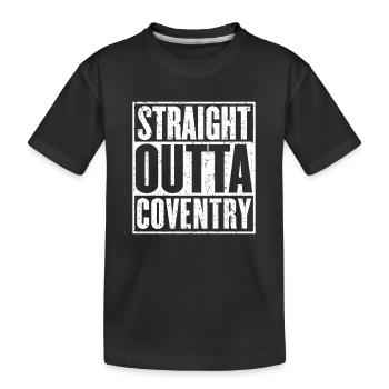 Straight Outta Coventry Vintage - Kids' Premium Organic T-Shirt - black - Front